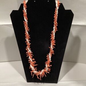 Elegant Coral and White Necklace